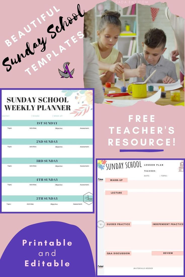Sunday School Lesson Plans Free Blank Sunday School Lesson Plan Templates Editable