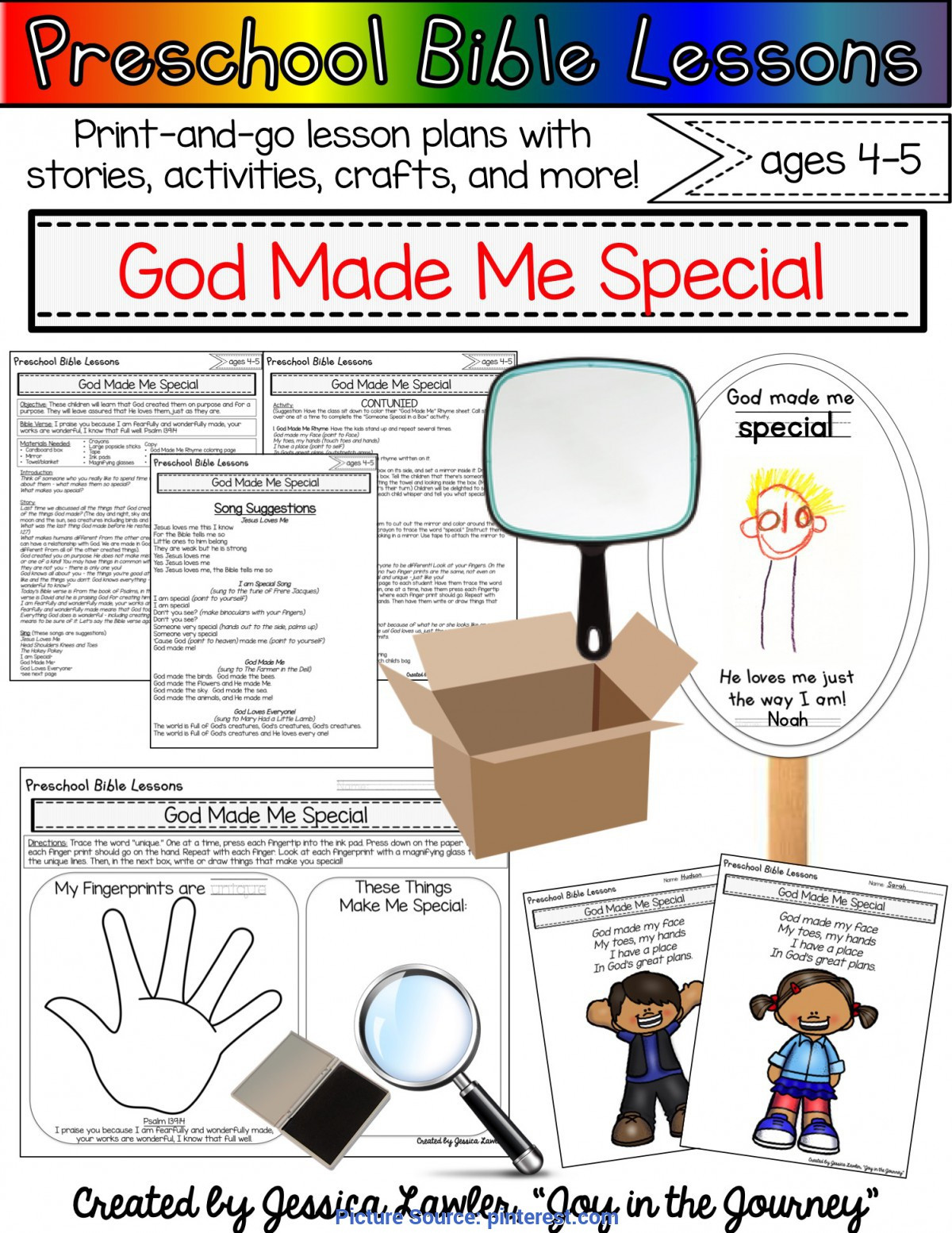 Sunday School Lesson Plans Preschool Bible Lessons God Made Me Special