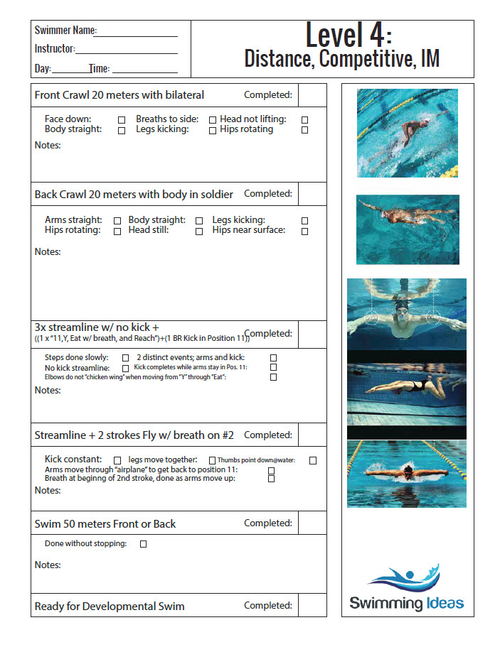 Swimming Lesson Plans Level 4