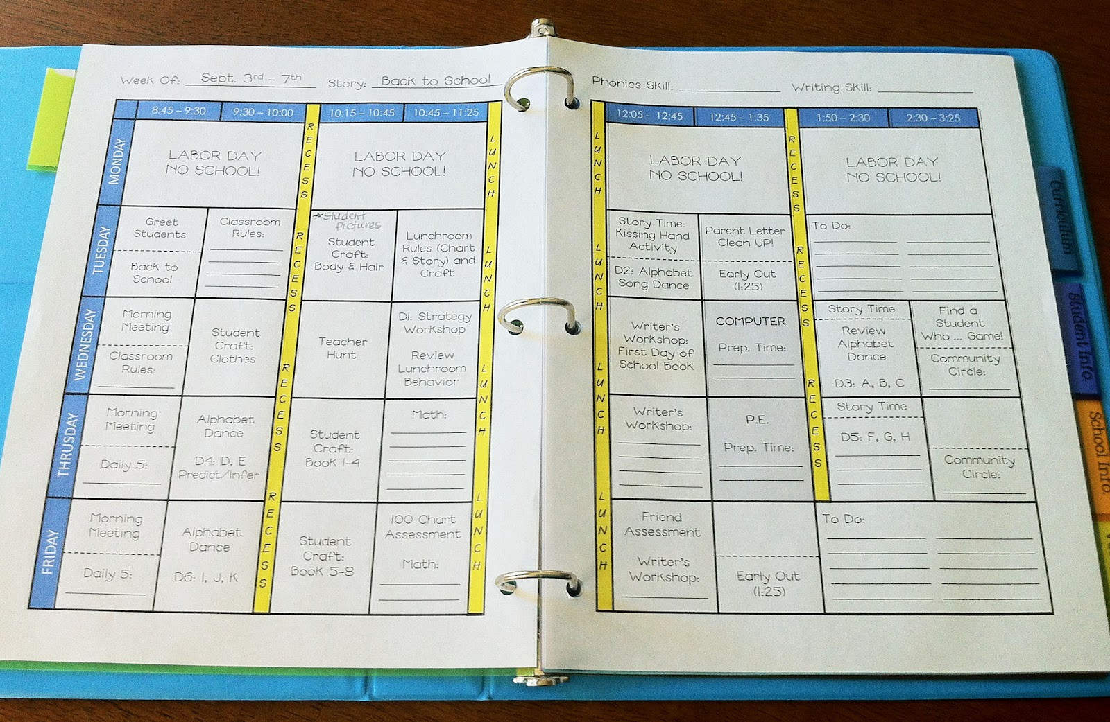Teacher Lesson Plan Book 7 Best Of Teacher Schedule Template Printable