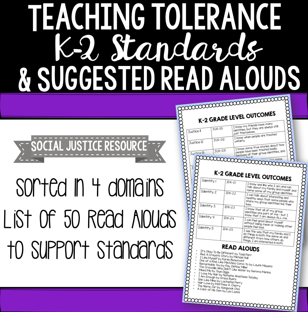 Teaching tolerance Lesson Plans Teaching tolerance K 2 Standards and Suggested Read