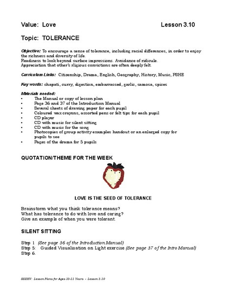Teaching tolerance Lesson Plans tolerance Lesson Plan for 4th 8th Grade