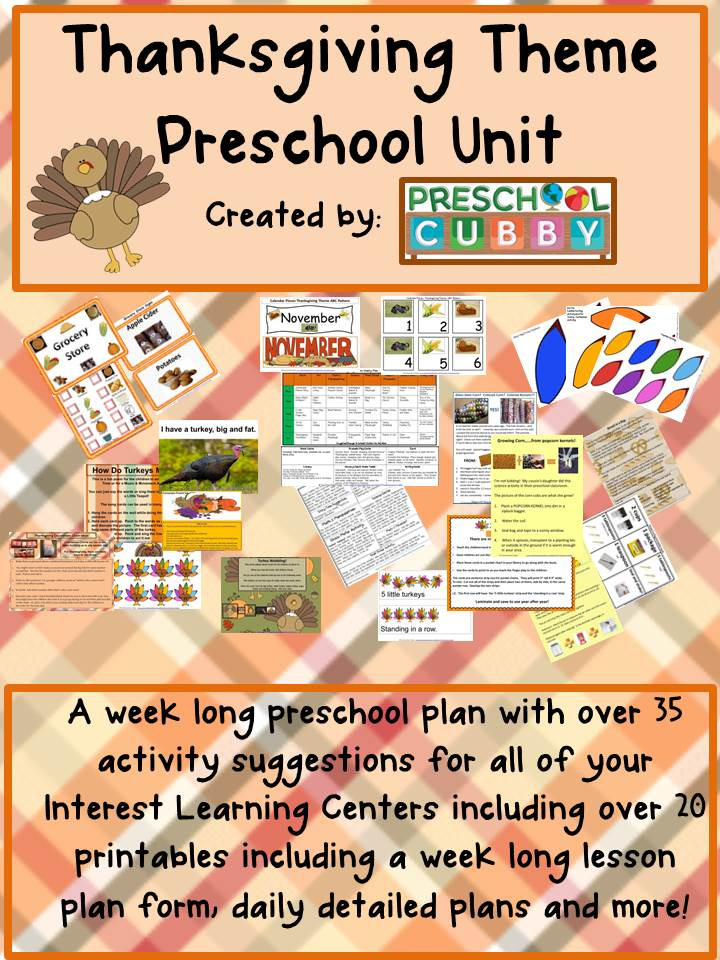 Thanksgiving Lesson Plans for Preschool Preschool Thanksgiving Activities theme