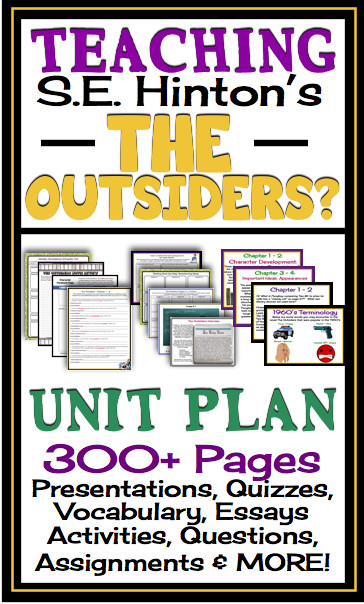 The Outsiders Lesson Plans 300 Page Unit for the Outsiders by S E Hinton Fun Class
