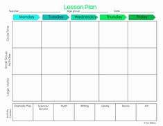 Toddler Lesson Plan Template 176 Best Lesson Plan Templates Images