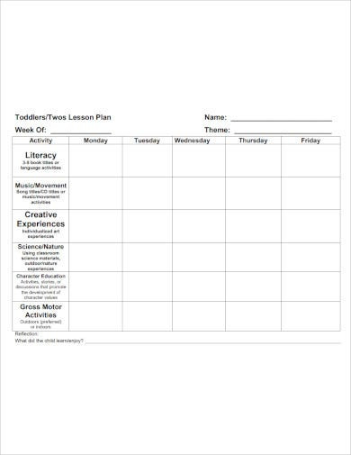 Toddler Lesson Plans Pdf 6 toddler Lesson Plan Templates Pdf Word Apple Pages