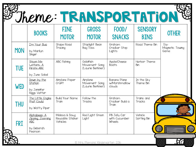 Transportation Lesson Plan for Preschool tot School Transportation