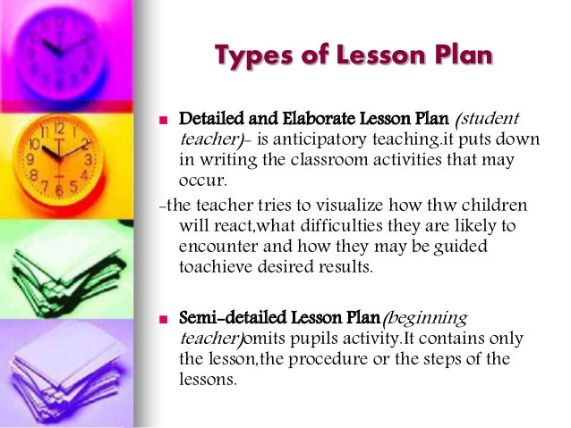 Types Of Lesson Plan Developing Lesson Plan Educ 5