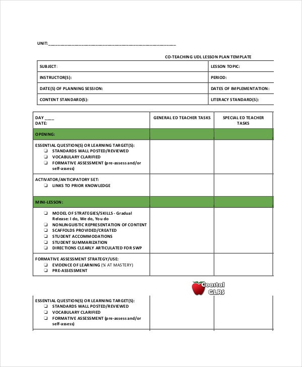 Udl Lesson Plan Examples Lesson Plan Template 14 Free Word Pdf Documents