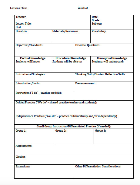 Unit Lesson Plan Template Unit Plan and Lesson Plan Templates for Backwards Planning