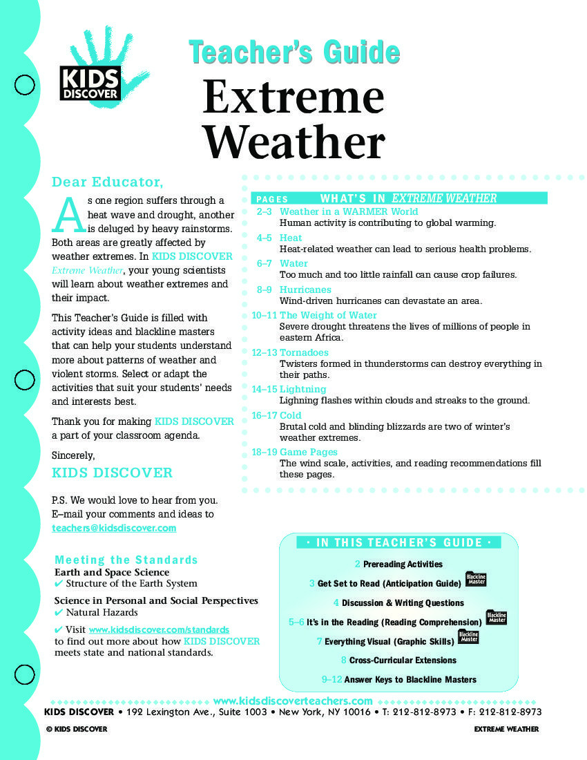 Weather Lesson Plan Extreme Weather Kids Discover