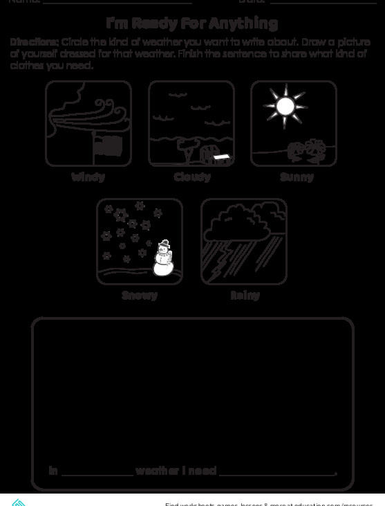 Weather Lesson Plan for Kindergarten What Kind Of Weather Lesson Plan