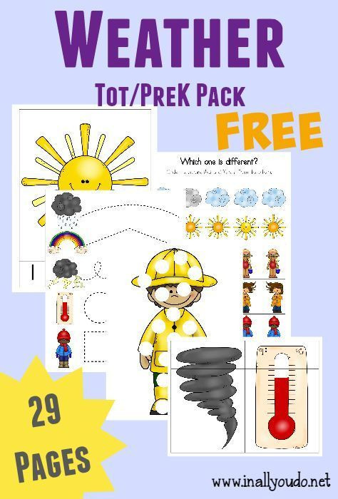 Weather Lesson Plans for Preschool Free Weather tot &amp; Prek K Pack