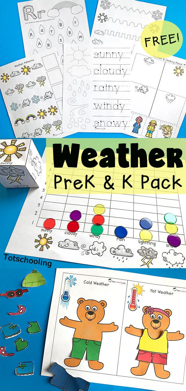 Weather Lesson Plans for Preschool Weather Pack for Preschool and Kindergarten