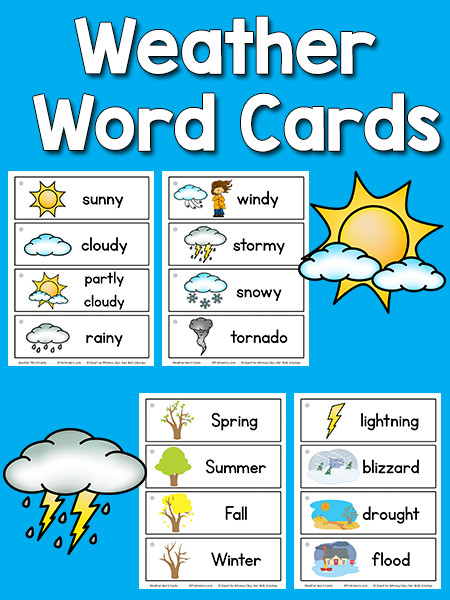 Weather Lesson Plans for Preschool Weather Picture Word Cards