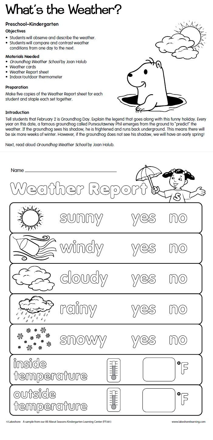 Weather Lesson Plans for Preschool What’s the Weather at Lakeshore Learning
