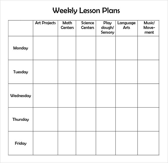 Weekly Lesson Plan Free 7 Sample Weekly Lesson Plan Templates In Google Docs