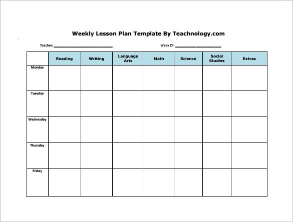 Weekly Lesson Plan Template Free Weekly Lesson Plan Template Word