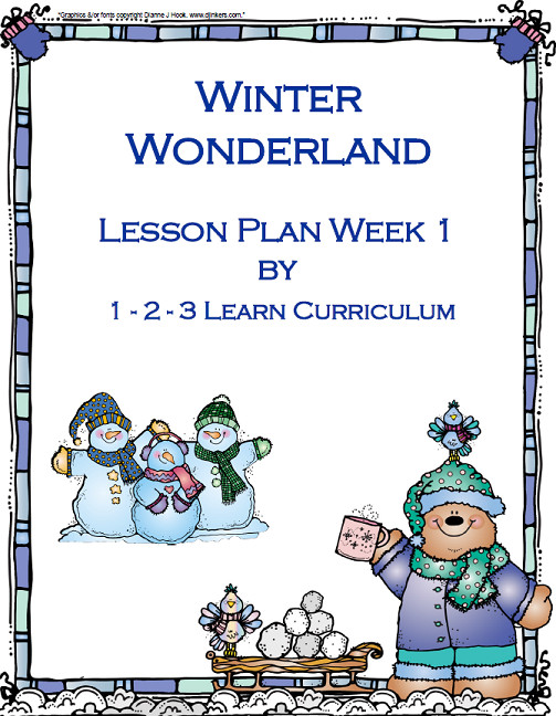 Winter Lesson Plans for Preschool 1 2 3 Learn Curriculum
