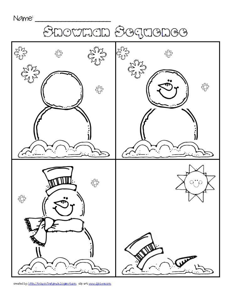 Winter Lesson Plans for Preschool Snowman Sequence Pdf Google Drive