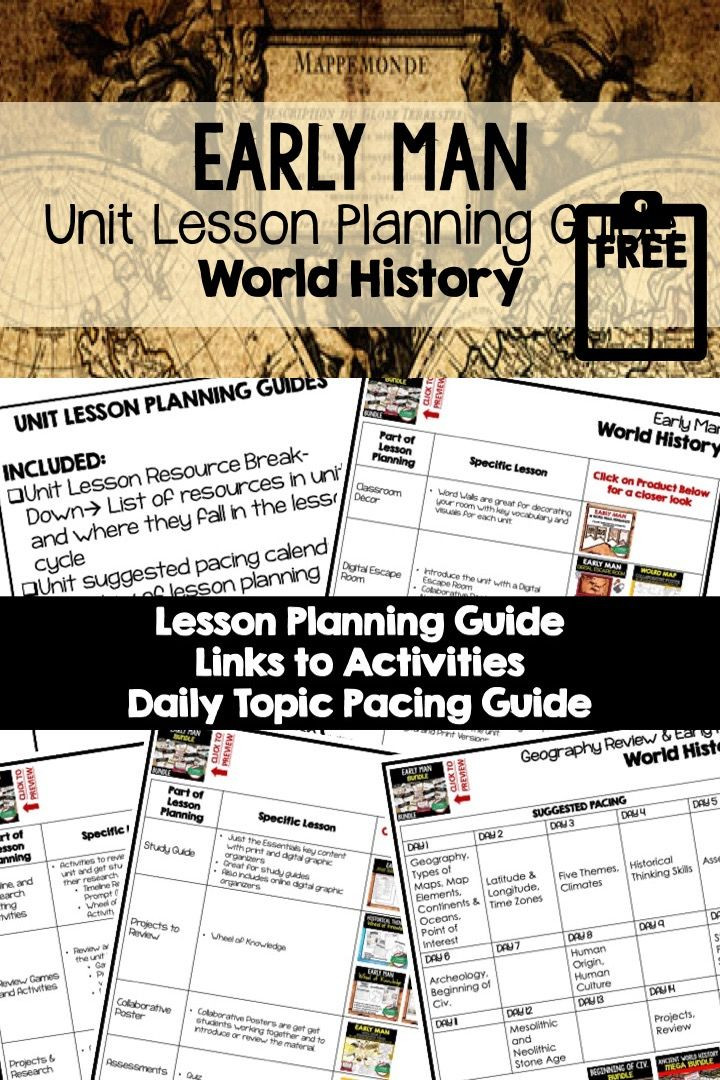World History Lesson Plans Early Man Lesson Plan Guide World History Lesson Plans