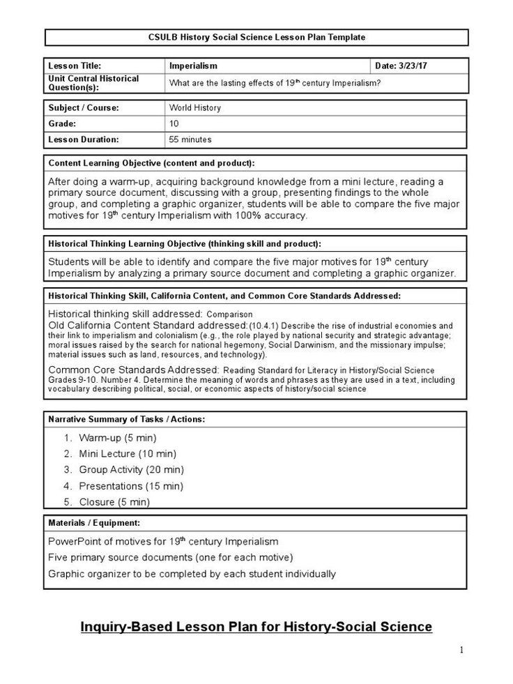 World History Lesson Plans Inquiry Based Lesson Plan Template Lesson Plan 10th Grade