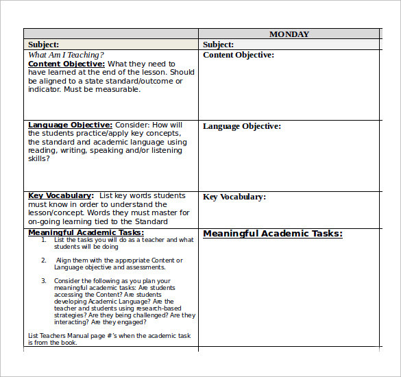 Writing Objectives for Lesson Plans Free 11 Sample Daily Lesson Plan Templates In Pdf