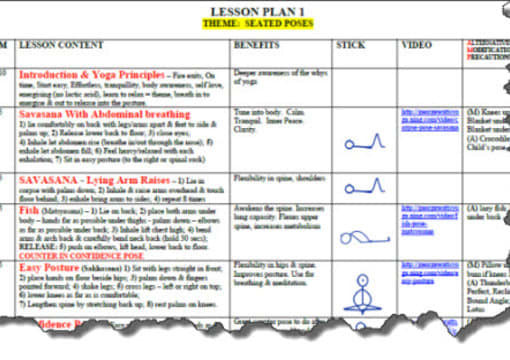 Yoga Lesson Plan Send You A Yoga Lesson Plan Template In Microsoft Word by