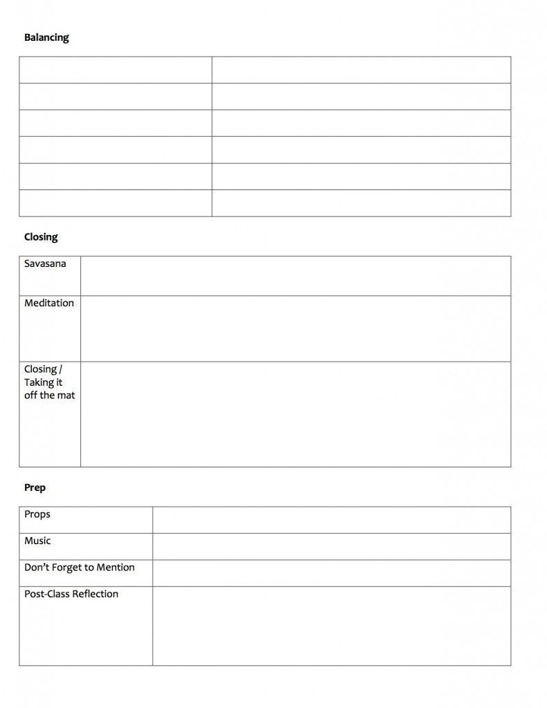 Yoga Lesson Plan Yoga Lesson Plan Template Things that Make You Love and